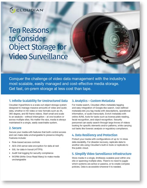 Video surveillance storage store solutions