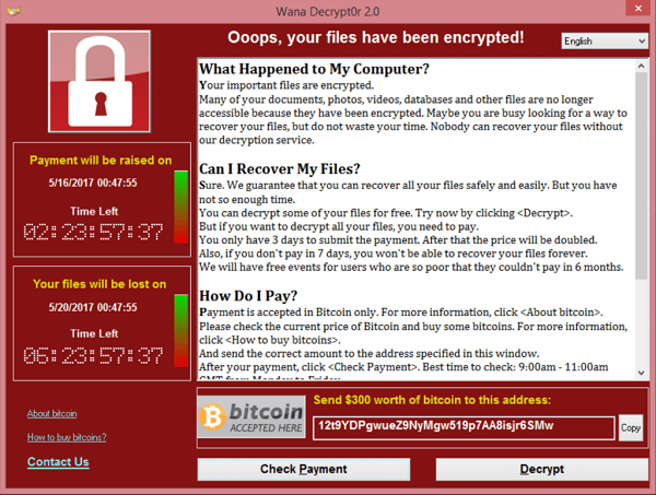 wannacry ransomware notice