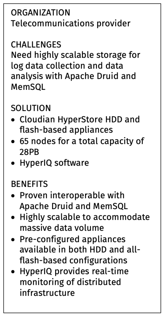 Storage for MemSQL, Druid