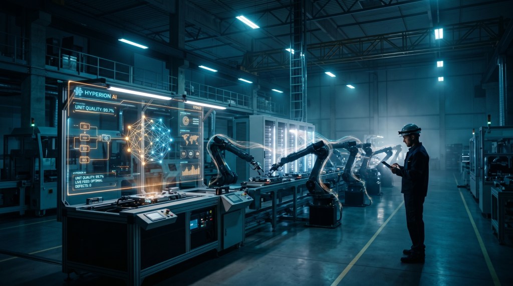 AI in manufacturing, using AI to control and automate factory processes.